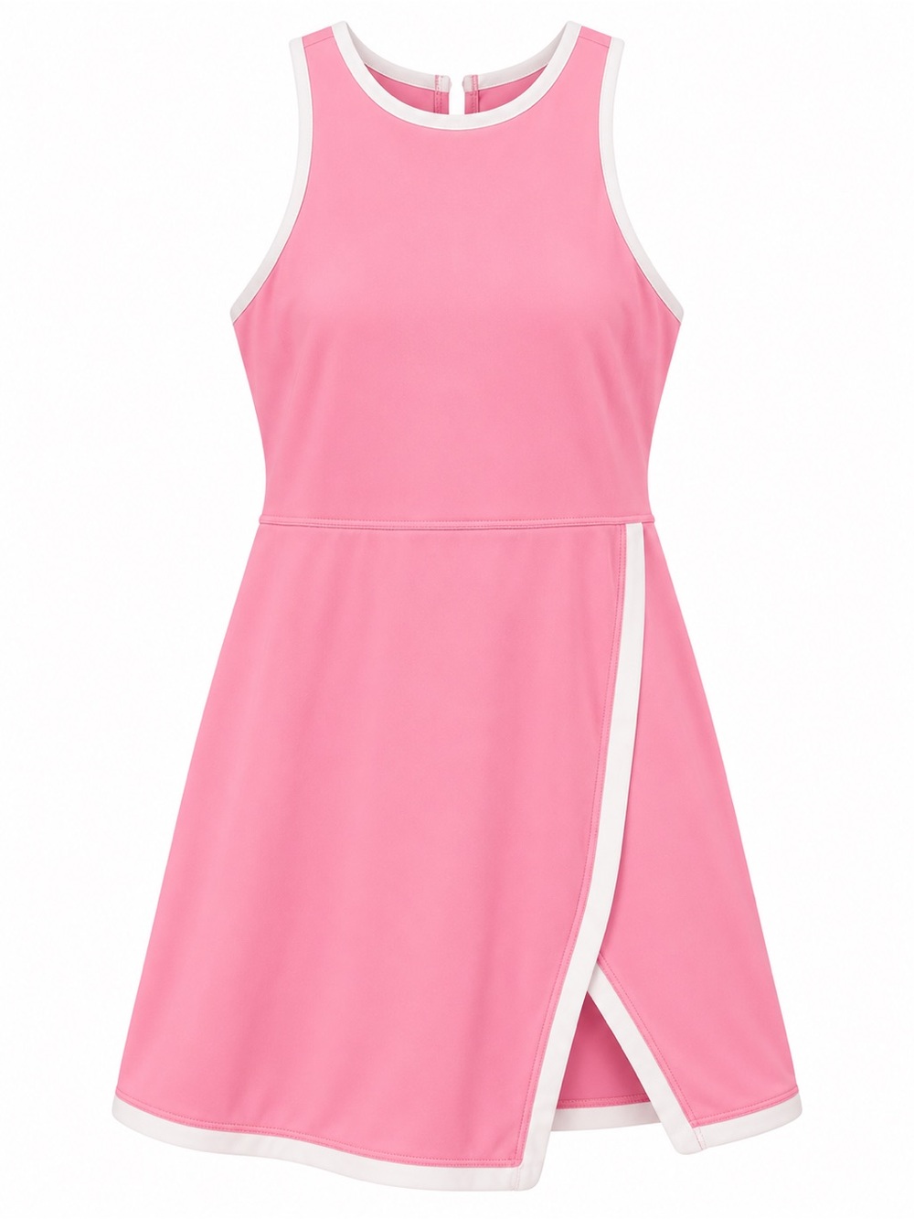 all in motion Pink Tank Dress with White Trim Accents